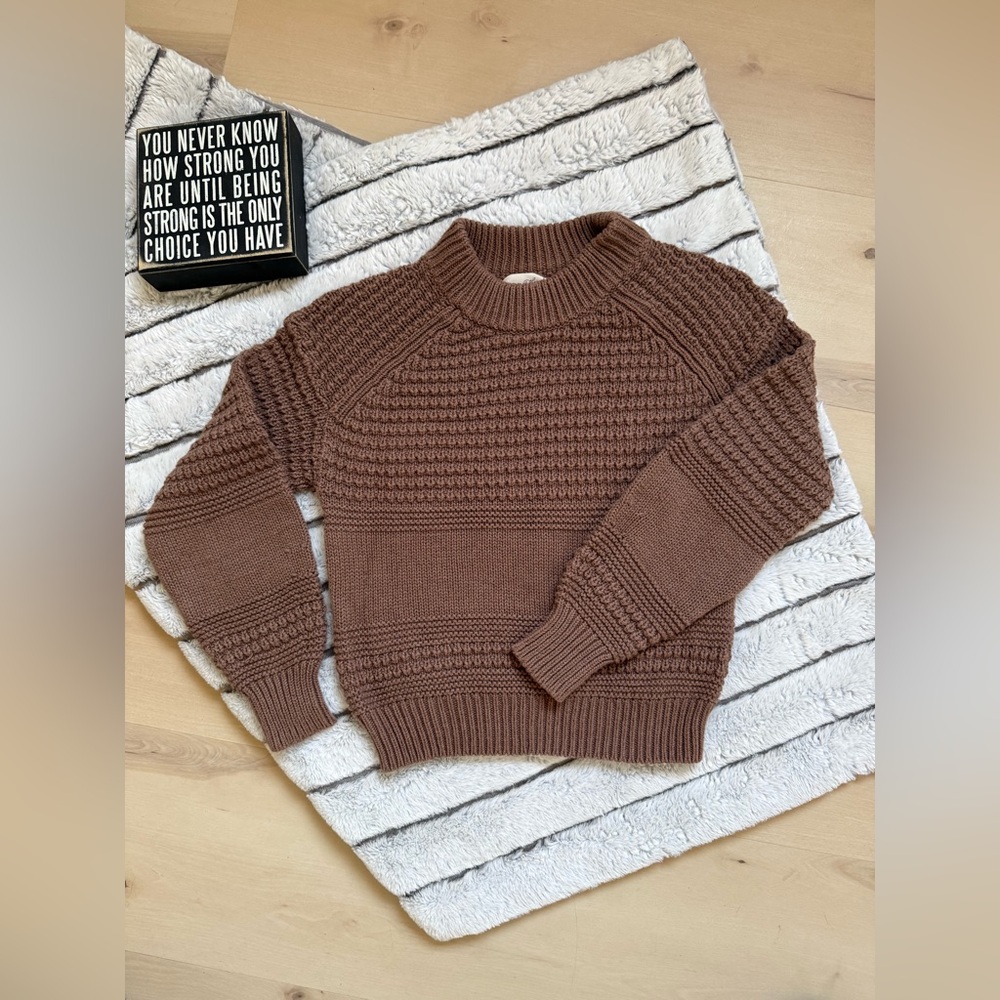 Universal Thread Chocolate Brown Textured Crewneck Sweater